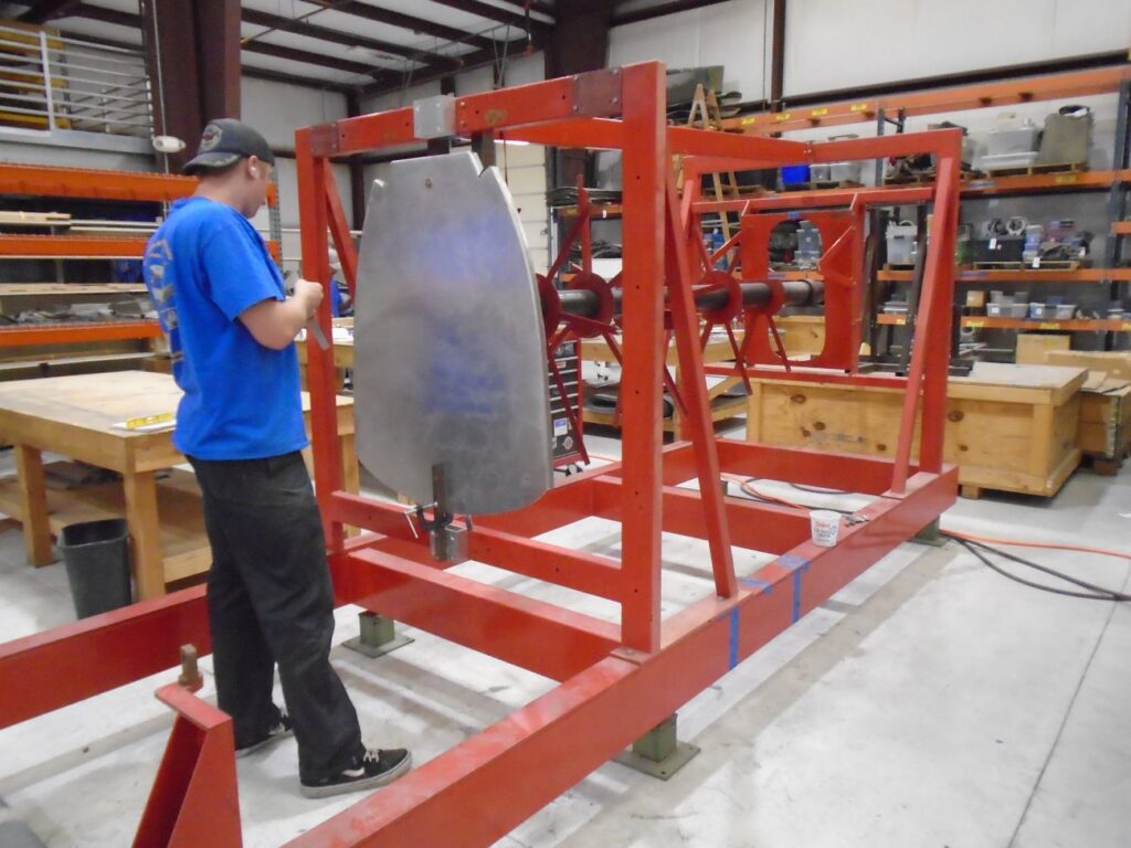 Setting up frame #8 on fuselage jig